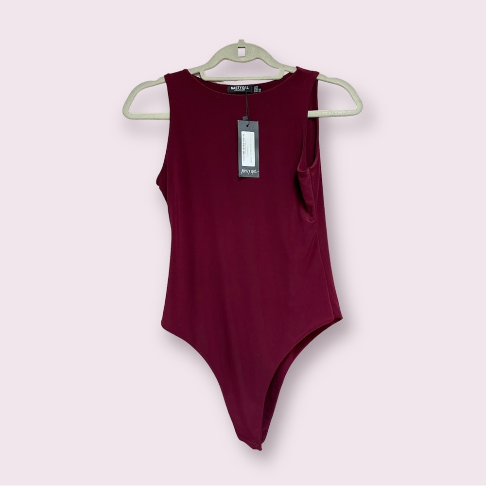 Nasty Gal Slink About It Racer High-Leg Bodysuit